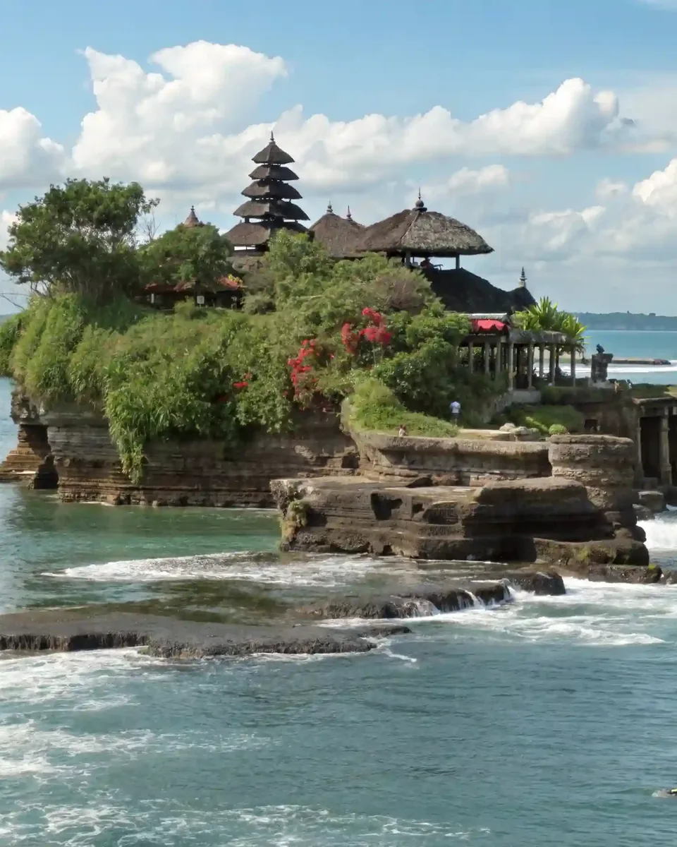 Tanah Lot temple on its rock outcrop off Bali’s west coast